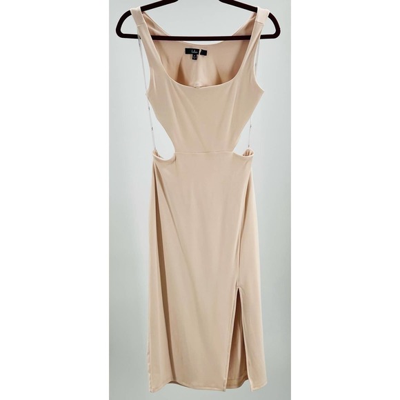 LULU'S sz M How I Feel Cream Cutout Bodycon Midi Dress NEW B53 - Picture 4 of 8